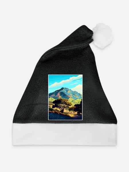 Mount Diablo State Park Kalifornien Reiseposter - Weihnachtsmütze - Schwarz/Weiß - Vorne