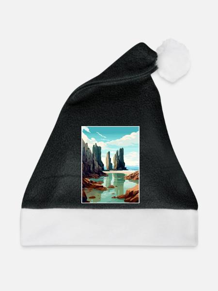 Isle Of Lewis Schottland Vintage Reiseposter WPA - Weihnachtsmütze - Schwarz/Weiß - Vorne