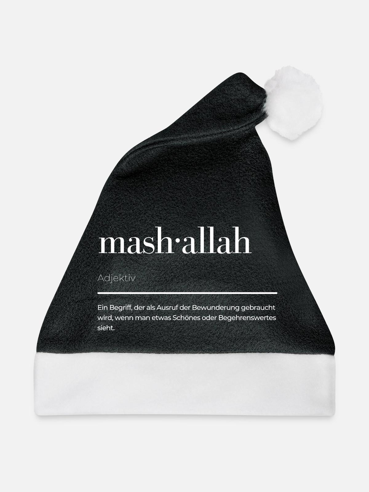 Mashallah - Weihnachtsmütze - Schwarz/Weiß - Vorne