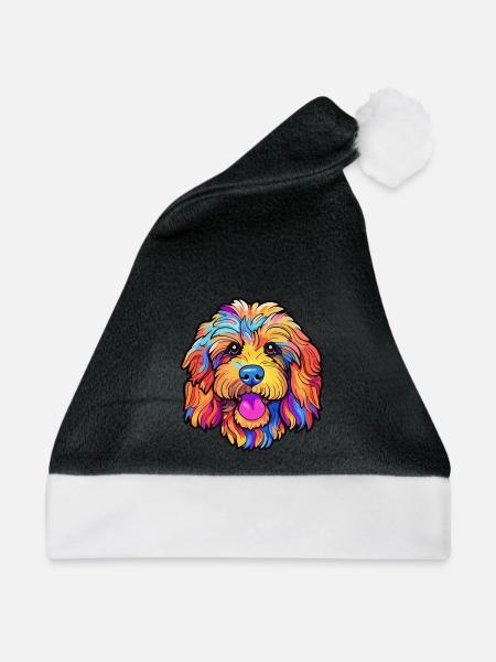 Cockapoo Hunderasse Cartoon Kawaii Illustration - Weihnachtsmütze - 