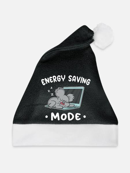 Koala Faulpelz Langschläfer Morgenmuffel Koalabär - Weihnachtsmütze - Schwarz/Weiß - Vorne