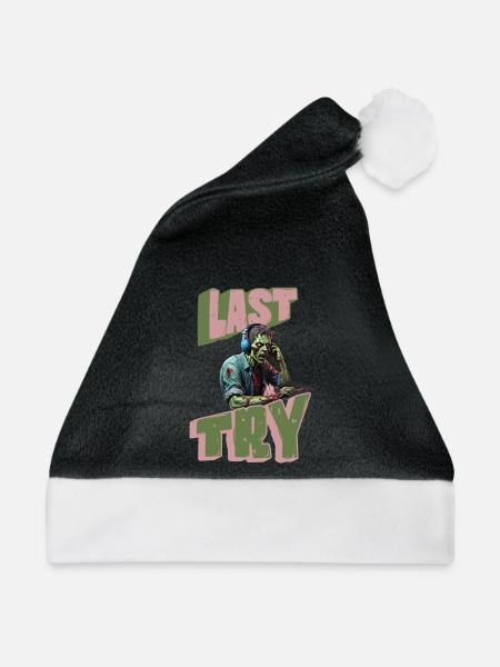 Last TRY Gamer Zombie - Weihnachtsmütze - Schwarz/Weiß