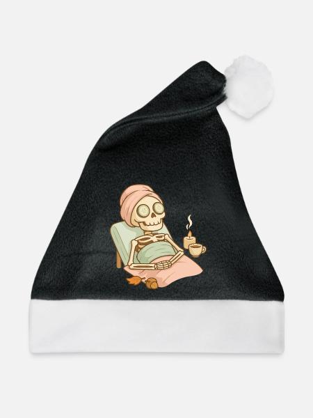 Halloween Skelett Selfcare - Weihnachtsmütze - Schwarz/Weiß