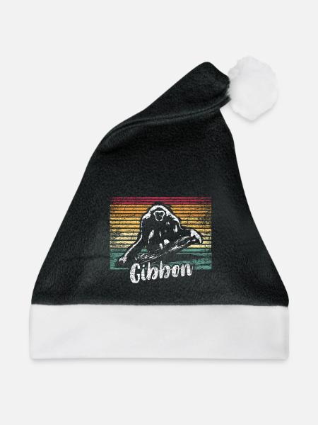Geschmeidiger Gibbon Baumkronen - Weihnachtsmütze - Schwarz/Weiß