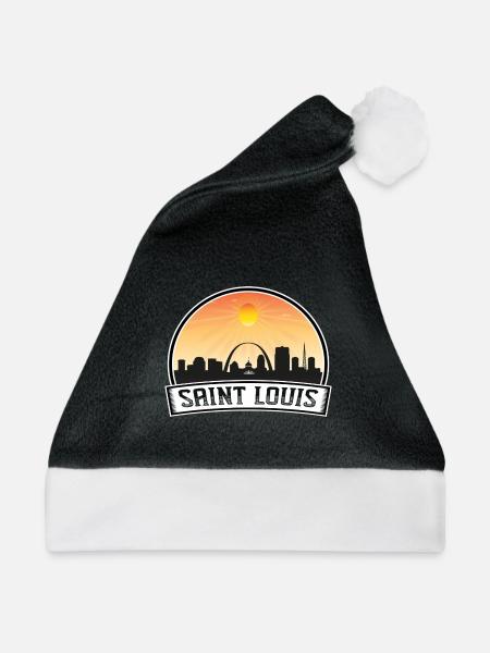 Saint Louis Missouri Usa Skyline Vintage Sunset Tr - Weihnachtsmütze - Schwarz/Weiß
