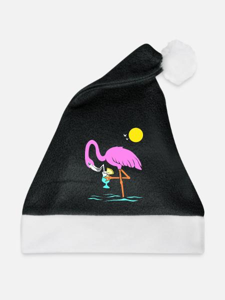 Flamingo Graphic Flamingoliebhaber Cocktailtrinker - Weihnachtsmütze - Schwarz/Weiß