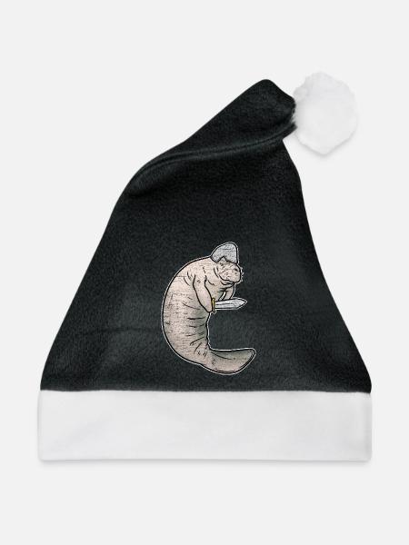 Gemächliche Seekuh Meeressäuger - Weihnachtsmütze - Schwarz/Weiß