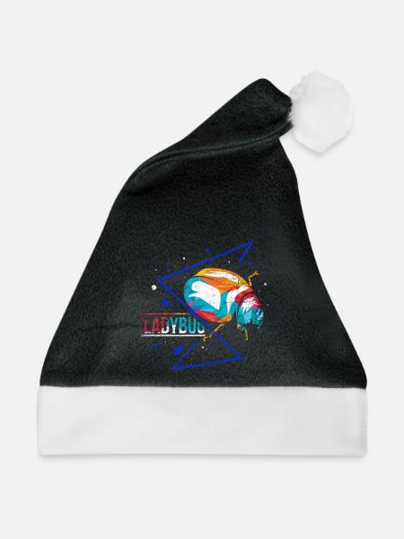 Leuchtender Marienkäfer Nützling - Weihnachtsmütze - Schwarz/Weiß - Vorne