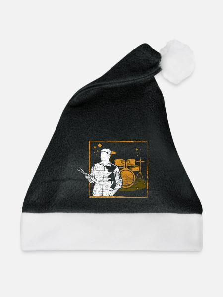 Rhythmischer Schlagzeuger Bandauftritt - Weihnachtsmütze - Schwarz/Weiß - Vorne