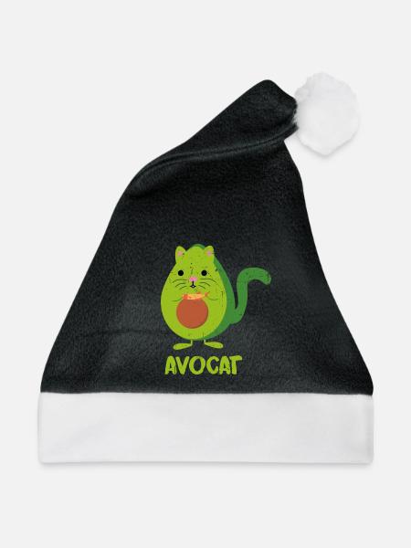 Verschmuste Avocado Samtpfötchen - Weihnachtsmütze - Schwarz/Weiß