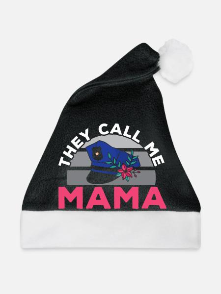 Sie nennen mich Mama Polizeibeamter Rechtsdurchset - Weihnachtsmütze - Schwarz/Weiß - Vorne