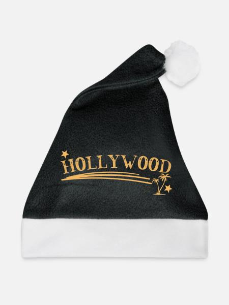 Hollywood Palmen Sterne - Weihnachtsmütze - Schwarz/Weiß