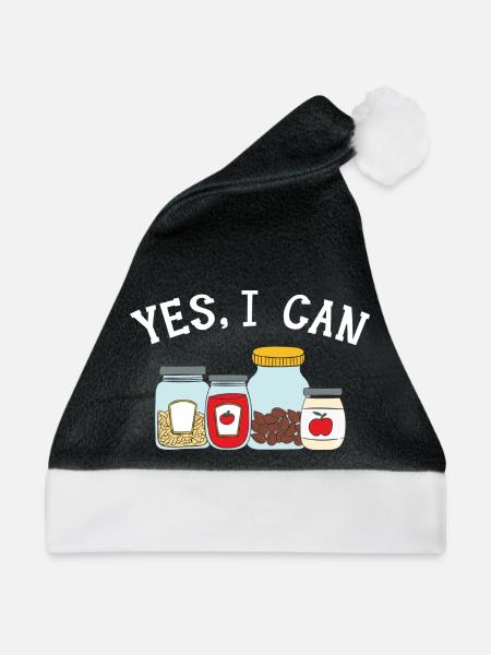 Ja, ich kann Lebensmittel einmachen Einmachen in D - Weihnachtsmütze - Schwarz/Weiß - Vorne