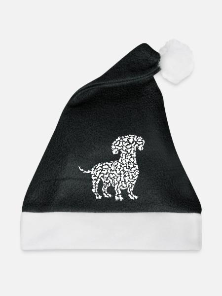 Dackel Mama Dachshund Hundehalter Herren Teckel - Weihnachtsmütze - Schwarz/Weiß - Vorne