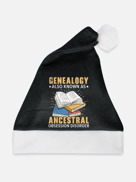 Genealogie bekannt als Ahnenbesessenheitsstörung - Weihnachtsmütze - Schwarz/Weiß - Vorne