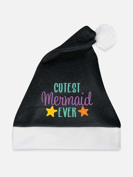 Cutest mermaid ever - Weihnachtsmütze - Schwarz/Weiß