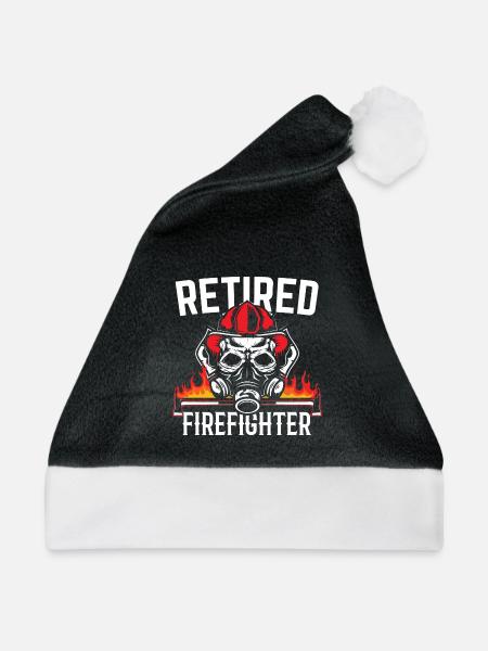 Feuerwehrmann Rentner - Weihnachtsmütze - Schwarz/Weiß