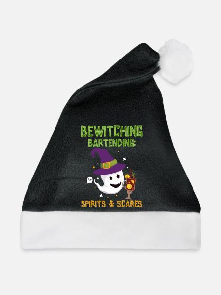 Verhexendes Bartending: Geister & Schrecken Hallow - Weihnachtsmütze - Schwarz/Weiß