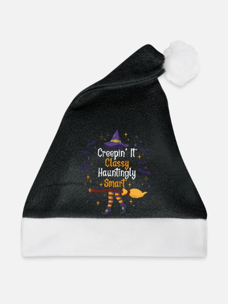 Creepin' It Classy Schaurig-schönes Halloween - Weihnachtsmütze - Schwarz/Weiß