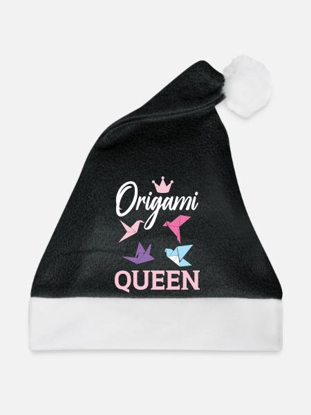 Origami-Königin Papierkunst Origamipapier Japanisc - Weihnachtsmütze - Schwarz/Weiß - Vorne