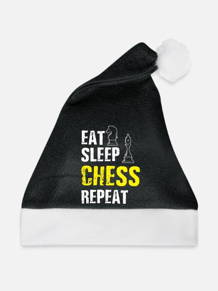 Schach Schachspieler Geschenkidee - Weihnachtsmütze - Schwarz/Weiß