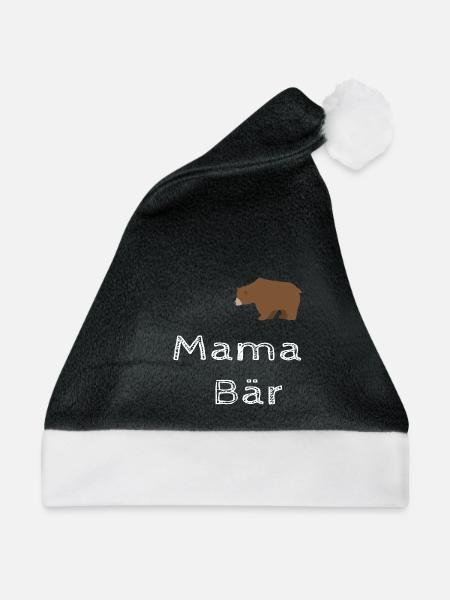 Mama Bär für Leute die Ihr Mama Bär lieben - Weihnachtsmütze - Schwarz/Weiß - Vorne