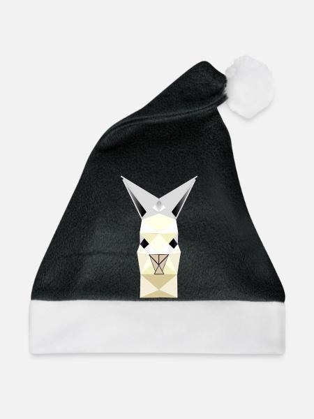 Lama N7T / Lama NFT Style / Neu - Weihnachtsmütze - Schwarz/Weiß - Vorne