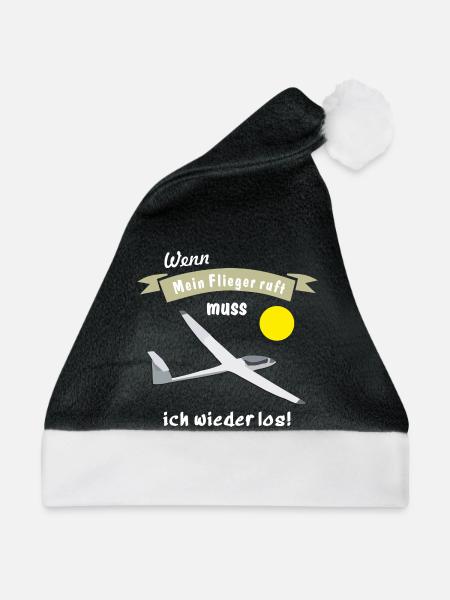 wenn mein flieger ruft - Weihnachtsmütze - Schwarz/Weiß - Vorne