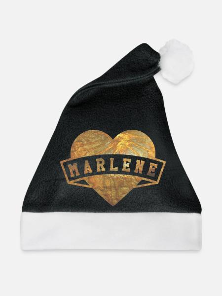 Marlene Herzen Gold - Weihnachtsmütze - Schwarz/Weiß