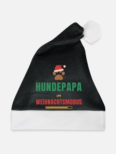 Hundepapa im Weihnachtsmodus – Hund - Weihnachtsmütze - Schwarz/Weiß