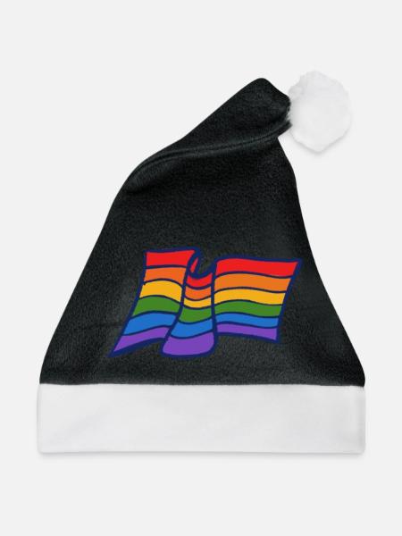 Stolz Regenbogenwelle - Weihnachtsmütze - Schwarz/Weiß