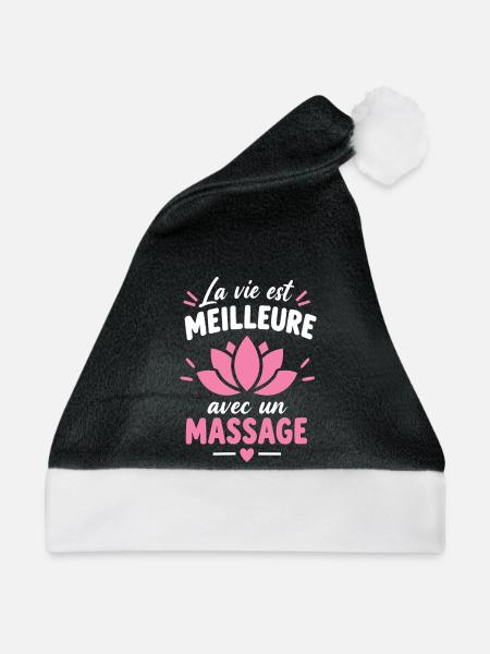Life Best Lotus Massage - Weihnachtsmütze - Schwarz/Weiß