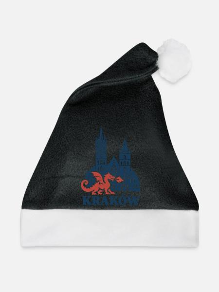 Krakauer Wawel-Drache und St.-Marien-Kirche - Weihnachtsmütze - Schwarz/Weiß