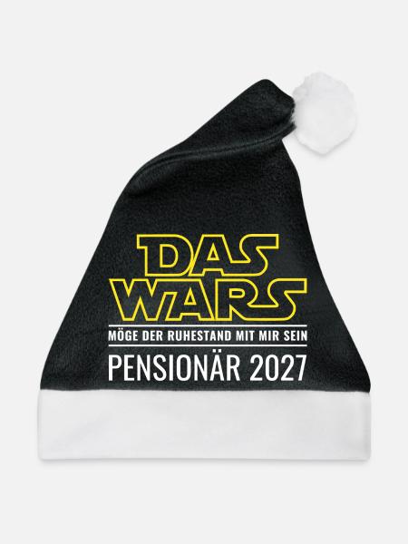 Pensionär 2027 Das wars Ruhestand Beamter Pension - Weihnachtsmütze - Schwarz/Weiß - Vorne