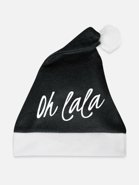 Oh La La Ohlala Französisch Vive La France - Weihnachtsmütze - Schwarz/Weiß - Vorne