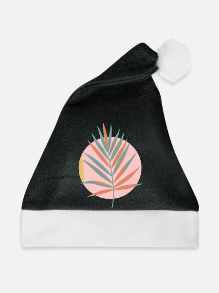 Boho-Tropenpalmenblatt-Ästhetik - Weihnachtsmütze - Schwarz/Weiß