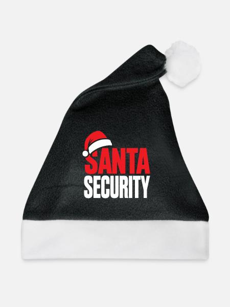 Weihnachts-Weihnachtsdesign für Weihnachtssicherheit - Weihnachtsmütze - Schwarz/Weiß - Vorne