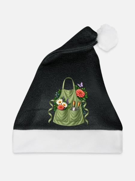 Gärtnerin Geschenkidee Gartenschürze Werkzeug - Weihnachtsmütze -