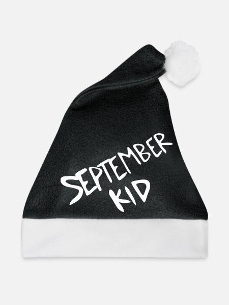 September Kid Schriftzug - Weihnachtsmütze - Schwarz/Weiß