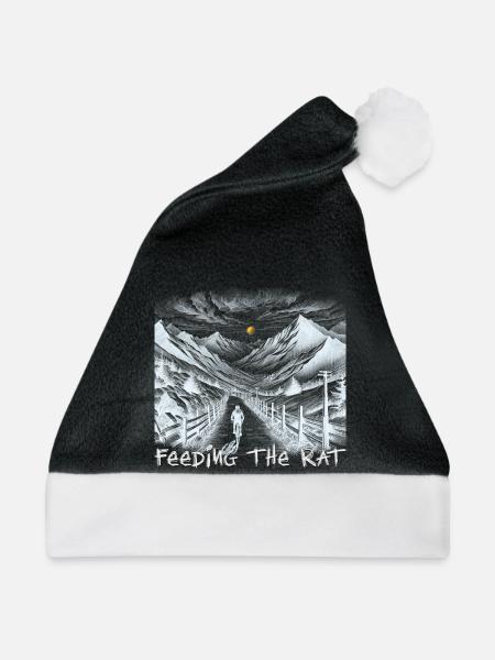 feeding the rat - auf zu neuen Abenteuern - weiss - Weihnachtsmütze - Schwarz/Weiß - Vorne