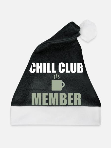 Chill Club-Mitglieder Tassen-Kunstwerk - Weihnachtsmütze - Schwarz/Weiß