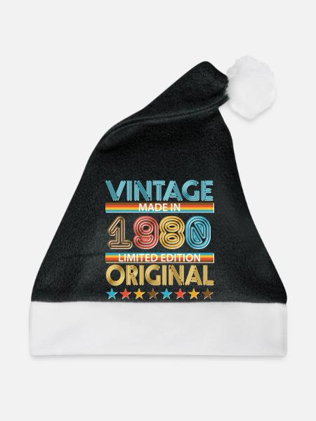1980 - Weihnachtsmütze - Schwarz/Weiß
