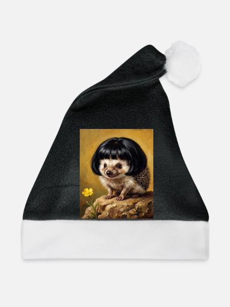 Lustiger Igel Bob Haarschnitt - Weihnachtsmütze - Schwarz/Weiß