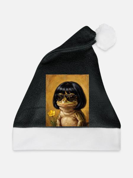 Lustiger Frosch Bob Haarschnitt - Weihnachtsmütze - Schwarz/Weiß