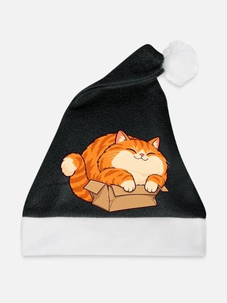 Katzenfreude im Karton - Weihnachtsmütze - Schwarz/Weiß
