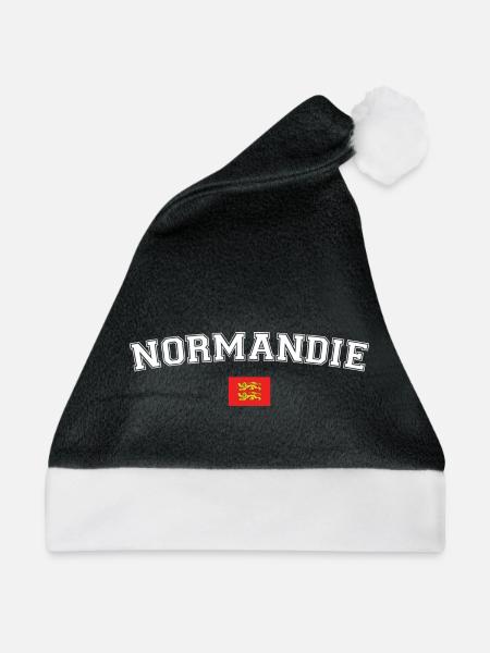 Normandy T-Shirt Humorgeschenk - Weihnachtsmütze - Schwarz/Weiß - Vorne