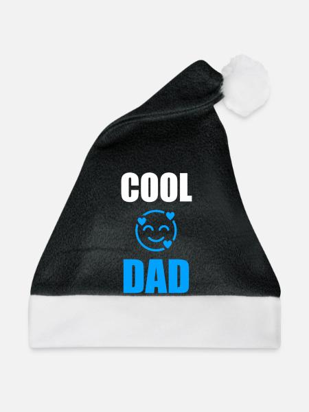 Cooles Papa-Emoji mit Herzen - Weihnachtsmütze - Schwarz/Weiß