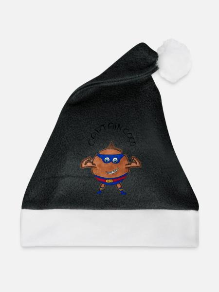 CaptainCoco – Kokosnuss-Superheld mit Maske - Weihnachtsmütze - 