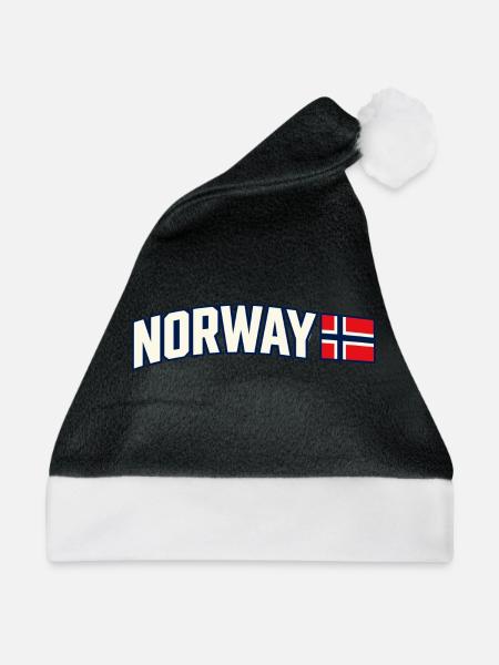 Norwegische Flagge Norwegian Pride Athletic Typografie - Weihnachtsmütze - Schwarz/Weiß - Vorne