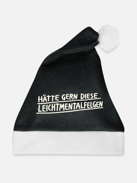 Leichtmentalfelgen Wortspiel - Weihnachtsmütze - Schwarz/Weiß